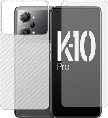 MOBART Front and Back Screen Guard for OPPO K10 PRO (Front Matte Finish & Back 3d Carbon Fiber)(Pack of 2)