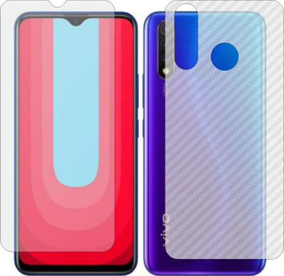 ZINGTEL Front and Back Screen Guard for VIVO U20 (Front Matte Finish & Back 3d Carbon Fiber)(Pack of 2)