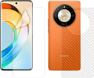 ARBAN Front and Back Screen Guard for Honor X50 5G (1 HYDROGEL SCREEN PROTECTOR WITH 1 CARBON FIBER SKIN)(Pack of 2)