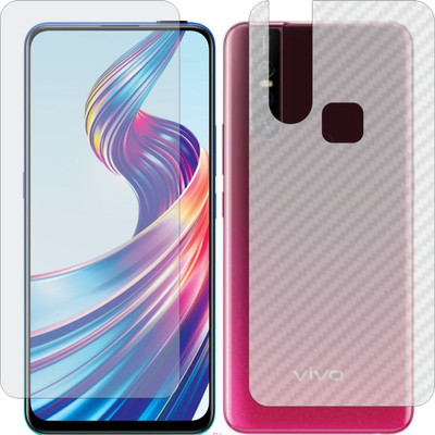 Mobling Front and Back Screen Guard for VIVO V15 PRO (Front 9H Hardness Matte & Carbon Fiber Skin for Back)(Pack of 2)
