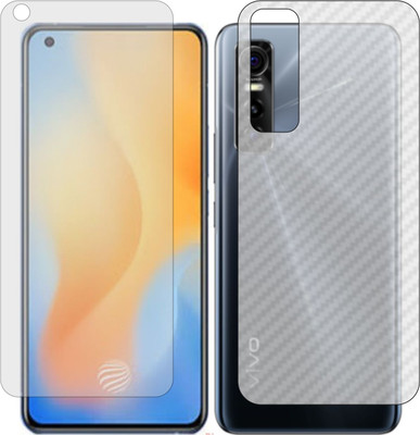 Mobling Front and Back Screen Guard for VIVO S7E 5G (Front 9H Hardness Matte & Carbon Fiber Skin for Back)(Pack of 2)