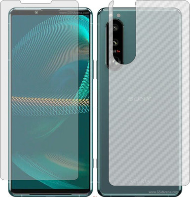 Mobling Front and Back Screen Guard for SONY XPERIA 5 III (Front 9H Hardness Matte & Carbon Fiber Skin for Back)(Pack of 2)