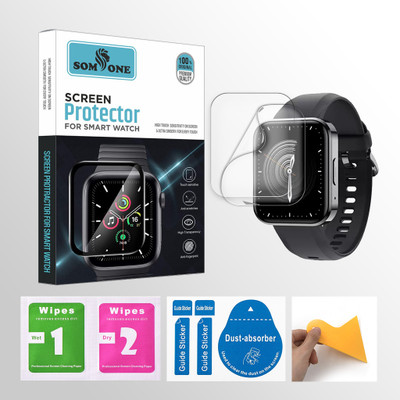 SOMTONE Front and Back Screen Guard for DIZO D Talk 1.8 inch Smartwatch 2 PROTECTOR + 2 WIPES + 2 DUST REMOVAL STICKER + 1 WIPER(Pack of 2)