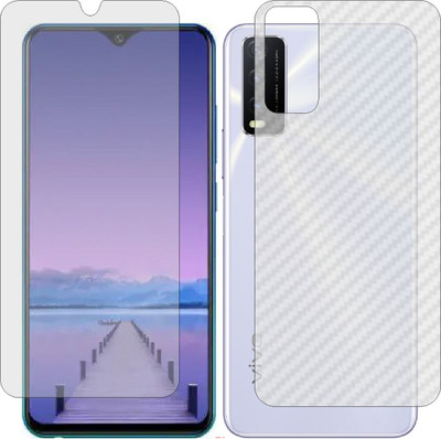 Mobling Front and Back Screen Guard for VIVO Y21 2020 (Front 9H Hardness Matte & Carbon Fiber Skin for Back)(Pack of 2)