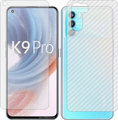 ZINGTEL Front and Back Screen Guard for OPPO K9 PRO (Front Matte Finish & Back 3d Carbon Fiber)(Pack of 2)