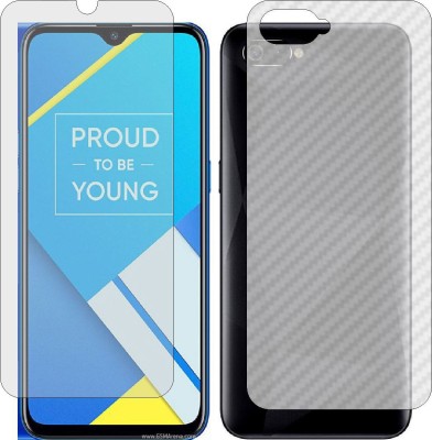 MOBART Front and Back Screen Guard for REALME C2 2020 (Front Matte Finish & Back 3d Carbon Fiber)(Pack of 2)