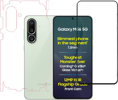 KARTRAY Front and Back Screen Guard for Samsung Galaxy M56 5G, Tempered Glass, Back Clear Screen Guard(Pack of 2)