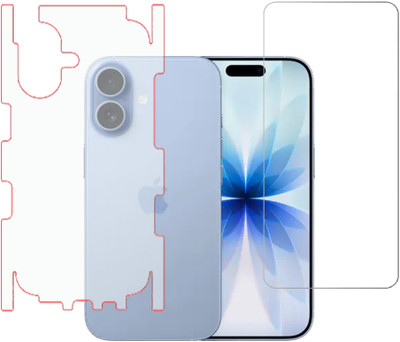 KARTRAY Front and Back Screen Guard for Apple iPhone 17, Transparent Glass, Back Screen Guard With Matte Finish(Pack of 2)