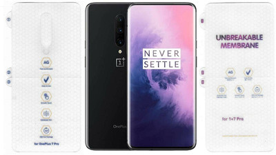 VOSKI Front and Back Screen Guard for OnePlus 7 Pro Matte Finish Unbreakable Membrane Front Back Screen Guard(Pack of 1)