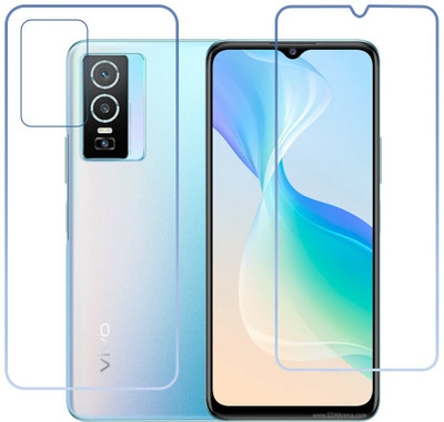 DVTECH Front and Back Screen Guard for 9H Crystal Clear Front And Carbon Fiber Backvivo Y76 5G(Pack of 1)