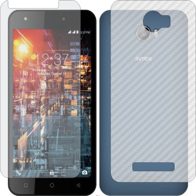 Mobling Front and Back Screen Guard for INTEX AQUA 5.5 VR (Front 9H Hardness Matte & Carbon Fiber Skin for Back)(Pack of 2)
