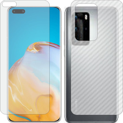 MOBART Front and Back Screen Guard for HUAWEI P40 PRO PLUS (Front Matte Finish & Back 3d Carbon Fiber)(Pack of 2)