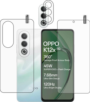BOMGUARD Front and Back Screen Guard for OPPO K12x With Camera Lens Protector(Pack of 3)