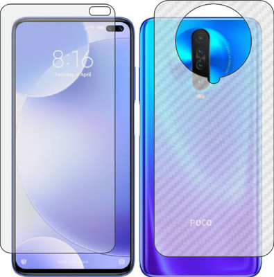MOBART Front and Back Screen Guard for REDMI POCO X2 (Front Matte Finish & Back 3d Carbon Fiber)(Pack of 2)