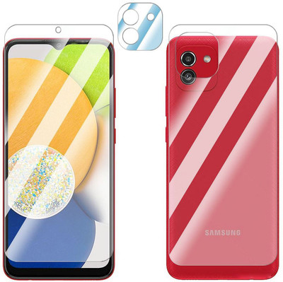 Enlinea Front and Back Screen Guard for Samsung Galaxy A03 Front+Back+Camera (Glossy)(Pack of 3)