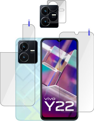 PONDRIK Front and Back Screen Guard for vivo Y22(Pack of 3)