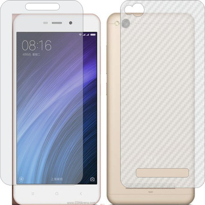 Mobling Front and Back Screen Guard for MI REDMI 4A (Front 9H Hardness Matte & Carbon Fiber Skin for Back)(Pack of 2)