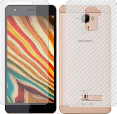 Mobling Front and Back Screen Guard for KARBONN AURA NOTE 4G (Front 9H Hardness Matte & Carbon Fiber Skin for Back)(Pack of 2)