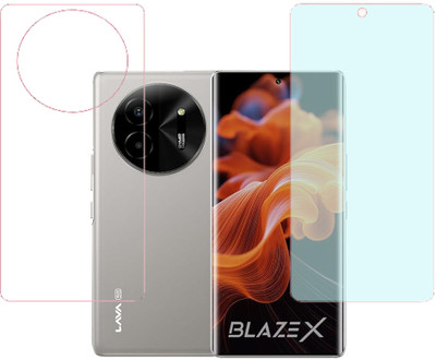 KARTRAY Front and Back Screen Guard for Lava Blaze X 5G, Front Matte Back Clear(Pack of 2)