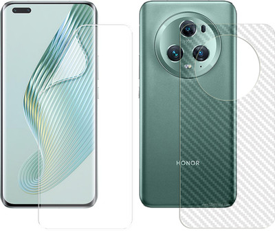 SOMTONE Front and Back Screen Guard for Honor Magic5 Pro 5G (1 HYDROGEL SCREEN PROTECTOR WITH 1 CARBON FIBER SKIN)(Pack of 1)