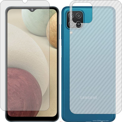 Mobling Front and Back Screen Guard for SAMSNG GALAXY A12 PLUS 5G (Front 9H Hardness Matte & Carbon Fiber Skin for Back)(Pack of 2)