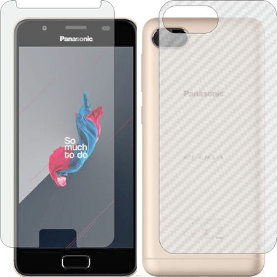 Mobling Front and Back Screen Guard for PANASONIC ELUGA RAY 500 (Front 9H Hardness Matte & Carbon Fiber Skin for Back)(Pack of 2)