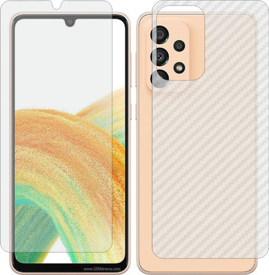 MOBART Front and Back Screen Guard for SAMSUNG A33 5G (Front Matte Finish & Back 3d Carbon Fiber)(Pack of 2)