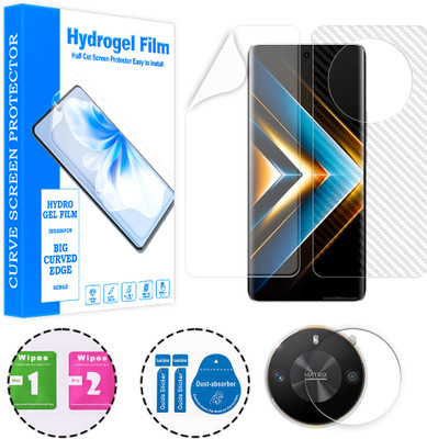 SOMTONE Front and Back Screen Guard for Honor X50 GT (1 HYDROGEL SCREEN PROTECTOR WITH 1 CARBON FIBER SKIN AND 1 CAMERA LENS PROTECTOR)(Pack of 1)