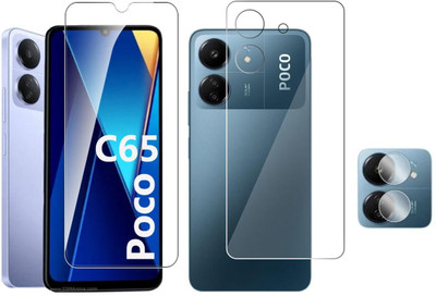 FINCH Front and Back Screen Guard for POCO C65(Pack of 3)