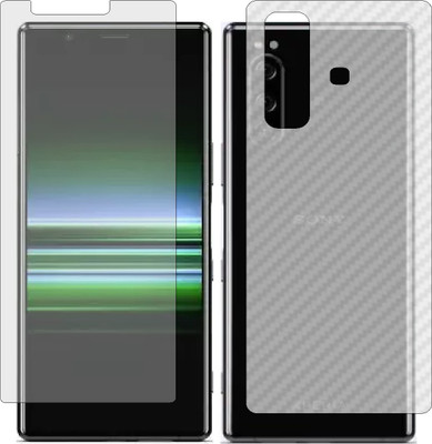 ZINGTEL Front and Back Screen Guard for SONY XPERIA 5 PLUS (Front Matte Finish & Back 3d Carbon Fiber)(Pack of 2)