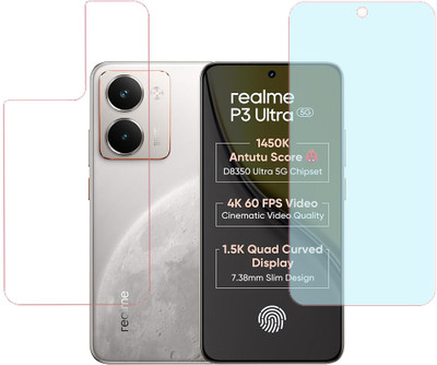KARTRAY Front and Back Screen Guard for Realme P3 Ultra 5G, Front Matte Back Clear(Pack of 2)