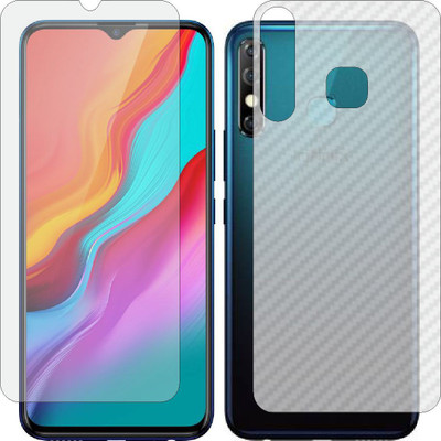 MOBART Front and Back Screen Guard for INFINIX HOT 8 LITE (Front Matte Finish & Back 3d Carbon Fiber)(Pack of 2)