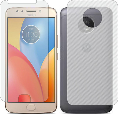 MOBART Front and Back Screen Guard for MOTOROLA MOTO E4 PLUS XT 1775 (Front Matte Finish & Back 3d Carbon Fiber)(Pack of 2)