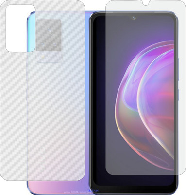 TELTREK Front and Back Screen Guard for VIVO V21 S 5G (Front Matte Finish & Back 3d Carbon Fiber)(Pack of 2)