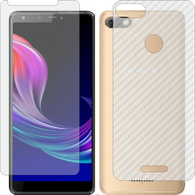Mobling Front and Back Screen Guard for PANASONIC ELUGA RAY 600 (Front 9H Hardness Matte & Carbon Fiber Skin for Back)(Pack of 2)
