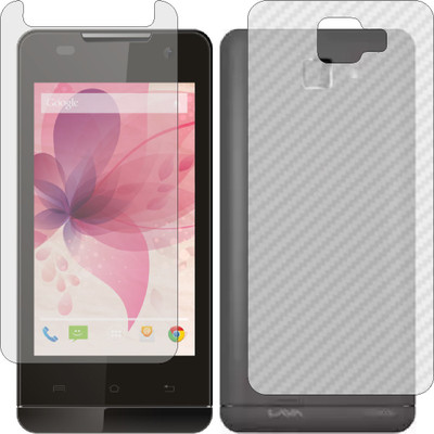 MOBART Front and Back Screen Guard for LAVA IRIS 400Q (Front Matte Finish & Back 3d Carbon Fiber)(Pack of 2)