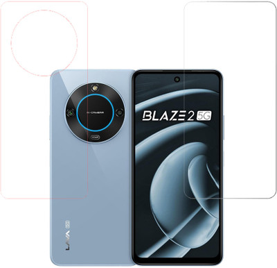 VAYUVAULT Front and Back Tempered Glass for LAVA Blaze 2(Pack of 2)