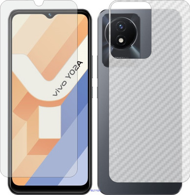 TELTREK Front and Back Screen Guard for VIVO Y02 A (Front Matte Finish & Back 3d Carbon Fiber)(Pack of 2)