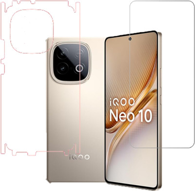 VAYUVAULT Front and Back Screen Guard for Iqoo Neo 10, Tempered Glass, Back Screen Guard Glossy finish, Back Screen Guard With Side(Pack of 2)