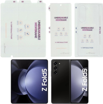 TouchTrove Front and Back Screen Guard for Samsung Galaxy Z Fold 5 5G Matte Protective Unbreakable Membrane TPU Screen Protector - 3 Parts(Pack of 1)