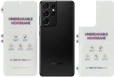 ELEF Front and Back Screen Guard for Samsung Galaxy S21 Ultra Matte Unbreakable Membrane Front Back Screen Guard(Pack of 1)
