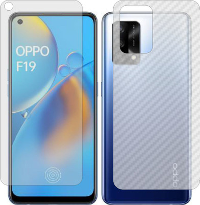 ZINGTEL Front and Back Screen Guard for OPPO F19 CHP2219 (Front Matte Finish & Back 3d Carbon Fiber)(Pack of 2)