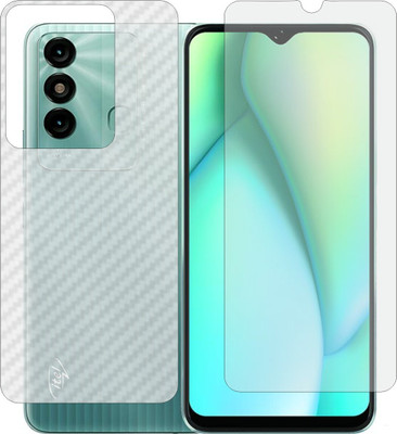 ZINGTEL Front and Back Screen Guard for Itel P38 Pro (Matte Front & Carbon Fiber Back Skin Combo)(Pack of 2)