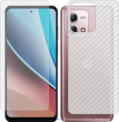 TELTREK Front and Back Screen Guard for MOTOROLA MOTO GSTYLUS 5G 2023 (Front Matte Finish & Back 3d Carbon Fiber)(Pack of 2)