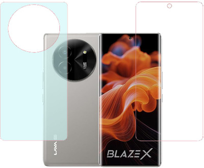 KARTRAY Front and Back Screen Guard for Lava Blaze X 5G, Front Clear Back Matte(Pack of 2)