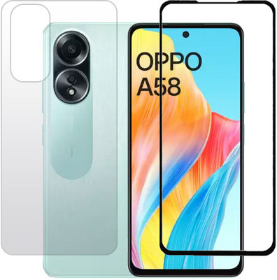 KMPERED Front and Back Tempered Glass for Oppo A58 4G(Pack of 2)