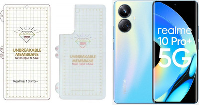 VOSKI Front and Back Screen Guard for Realme 10 Pro Plus Unbreakable Membrane Front Back Screen Protector(Pack of 1)