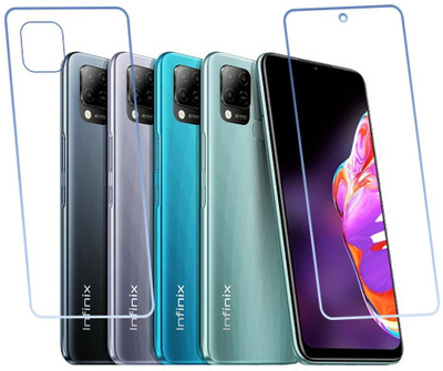 DVTECH Front and Back Screen Guard for 9H Crystal Clear Front And Carbon Fiber BackInfinix Hot 10T(Pack of 1)