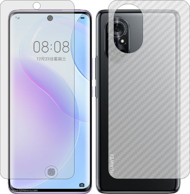 MOBART Front and Back Screen Guard for HUAWEI NOVA 8 5G (Front Matte Finish & Back 3d Carbon Fiber)(Pack of 2)