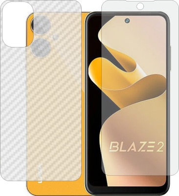Mobling Front and Back Screen Guard for LAVA BLAZE 2 (Front 9H Hardness Matte & Carbon Fiber Skin for Back)(Pack of 2)